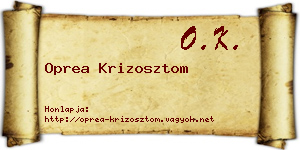 Oprea Krizosztom névjegykártya